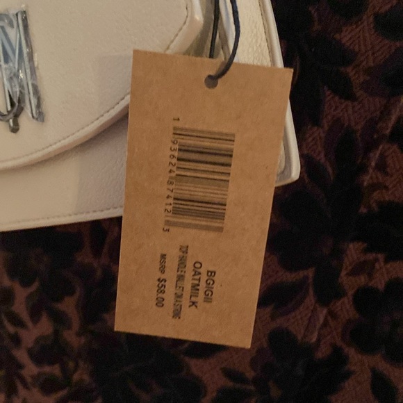 STEVE MADDEN “Top Handle Wallet” Crossbody NWT OATMILK PEBBLED LEATHER - Picture 5 of 10